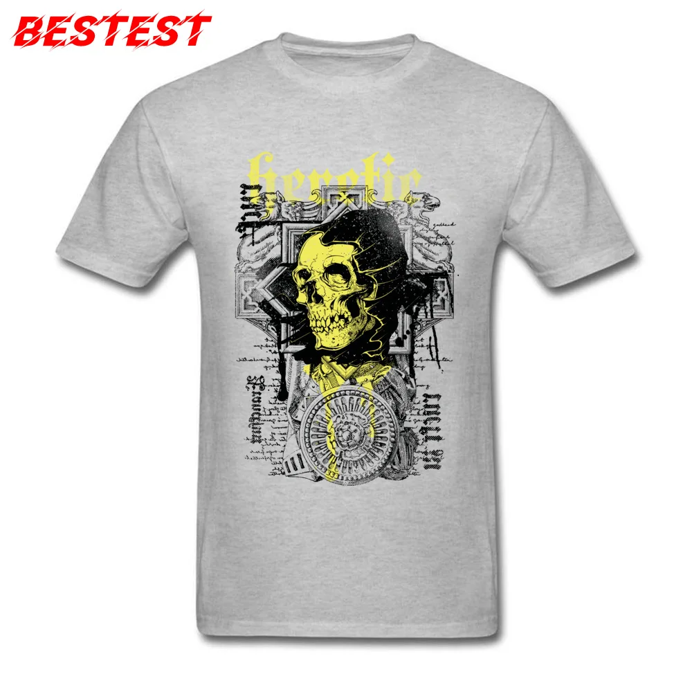 

Новое поступление футболка Хэллоуин череп футболка мужская Heretic Rebel одежда винтажные серые Топы Уникальные летние футболки с коротким рука...