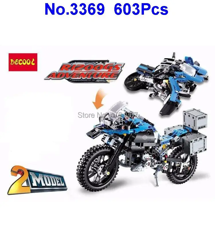 3369 603 шт. technic серия внедорожный мотоцикл r1200 gs строительный блок 42063 игрушка