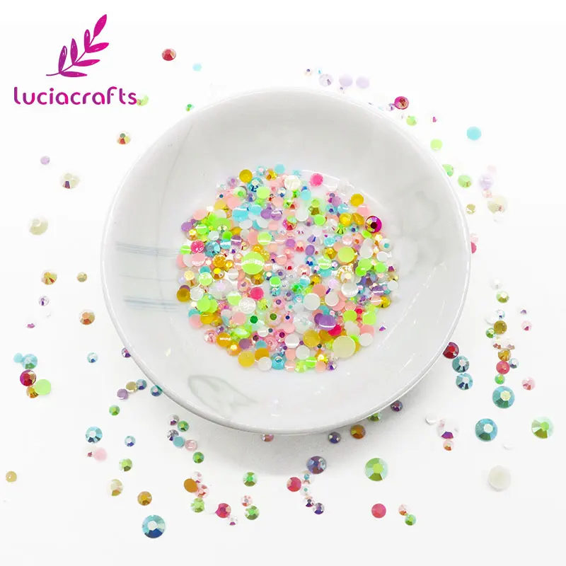 Lucia crafts прибл. 200 шт. 3/4/5/6 мм смешанные цвета и размеры AB Желейная Смола Стразы с