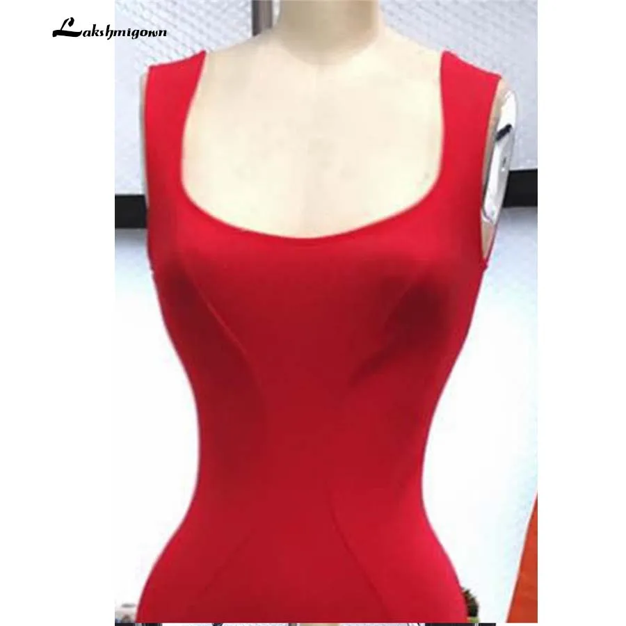 Красное платье для выпускного вечера с русалочкой длинное на бретелях Vestido Longo