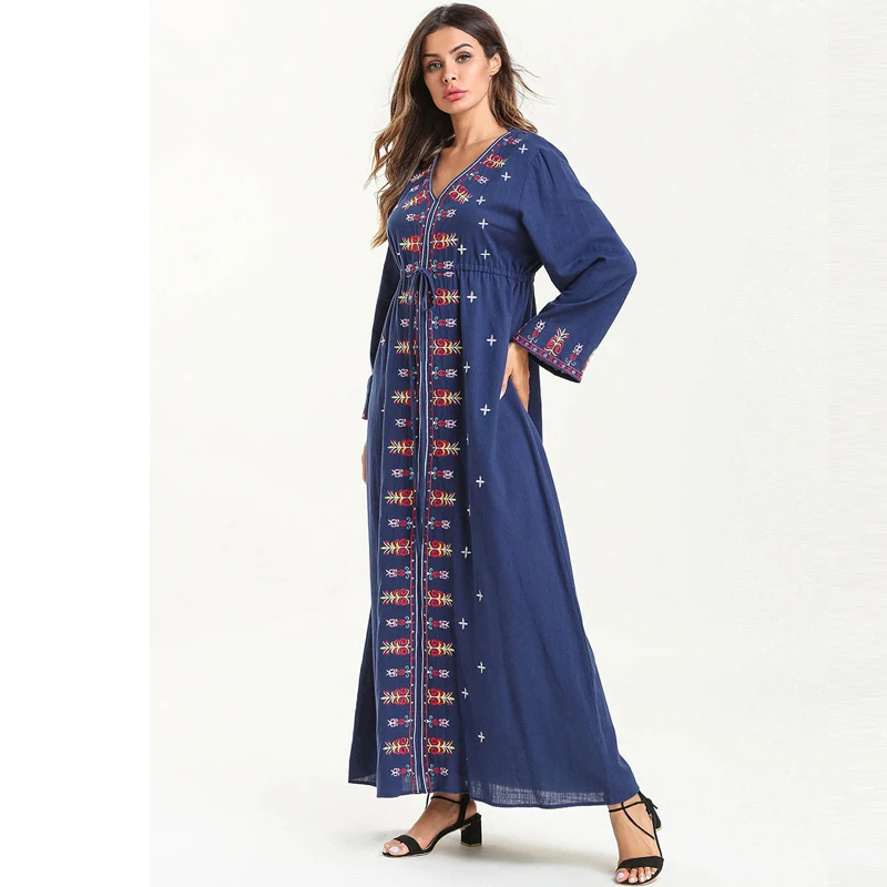 Мусульманское платье Abaya в Дубае кафтан Рамадан Caftan Marocain хиджаб Абая для женщин
