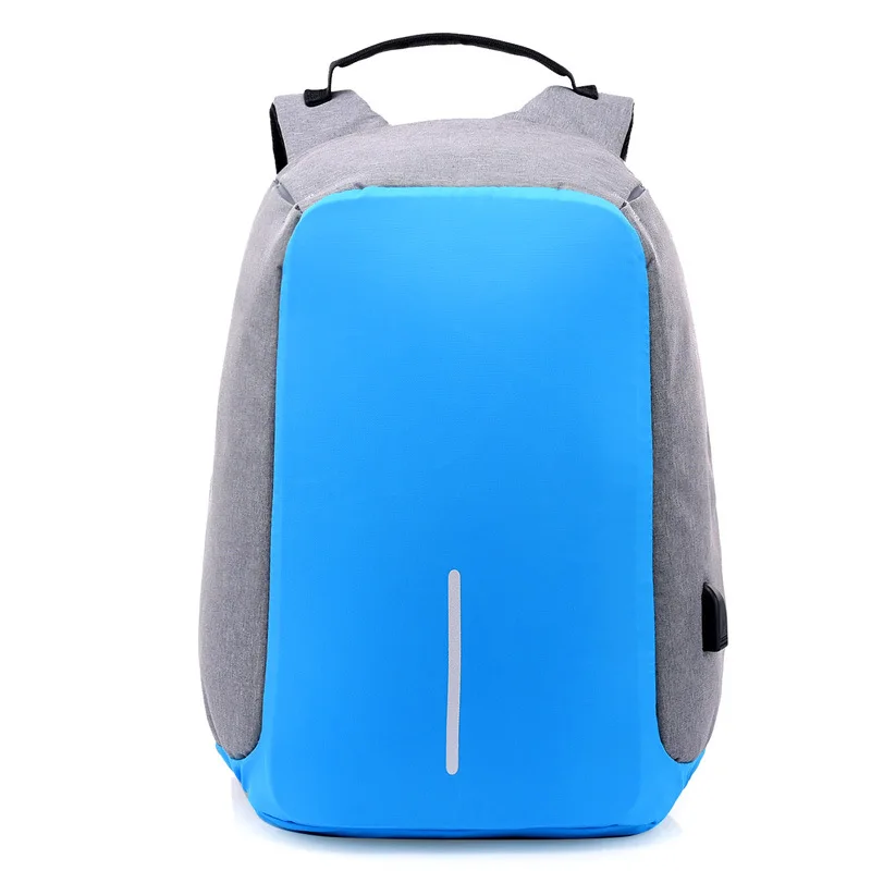 sky blue Многофункциональные мужские рюкзаки для ноутбука с USB зарядкой для подростков, школьная сумка Mochila, мужской рюкзак для отдыха и путешествий, анти вор, сумки для спортзала - Цвет: sky blue