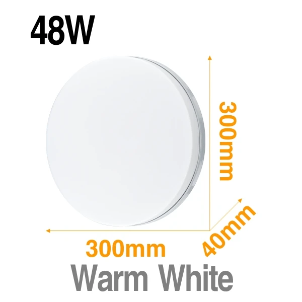 48W Warm White Круглая Панель-лампа светодиодный потолочный светильник 18 Вт 24 Вт 36 Вт 40 Вт 48 Вт переменный ток 220 в 3 цвета светильник ing поверхностный монтаж для дома ежедневный светильник ing - Цвет корпуса: 48W Warm White