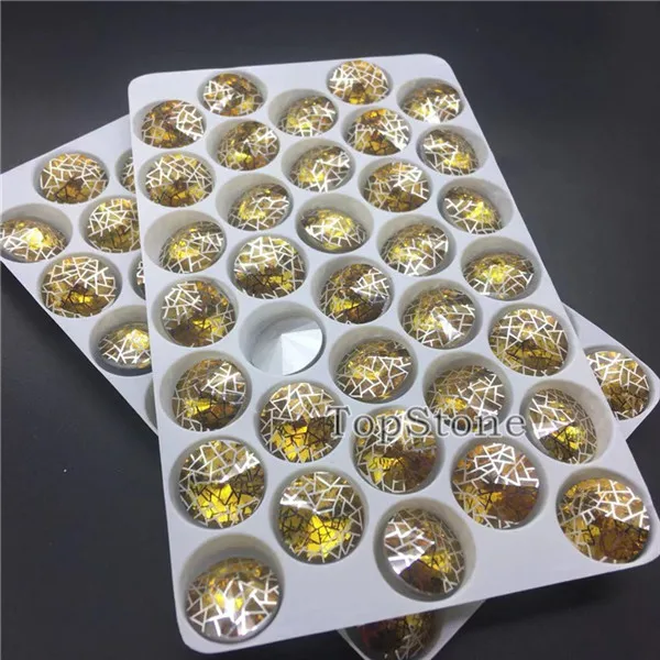 topaz silver TopStone цвет Кристалл патина 14 мм Стекло Круглый остроконечный необычный камень Rivoli хрустальные стразы - Цвет: topaz silver
