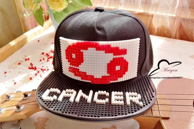 12 знаков зодиака бейсболка со съемными блоками DIY Кирпич хип-хоп Snapback шапки созвездие шаблон кепки для мужчин и женщин