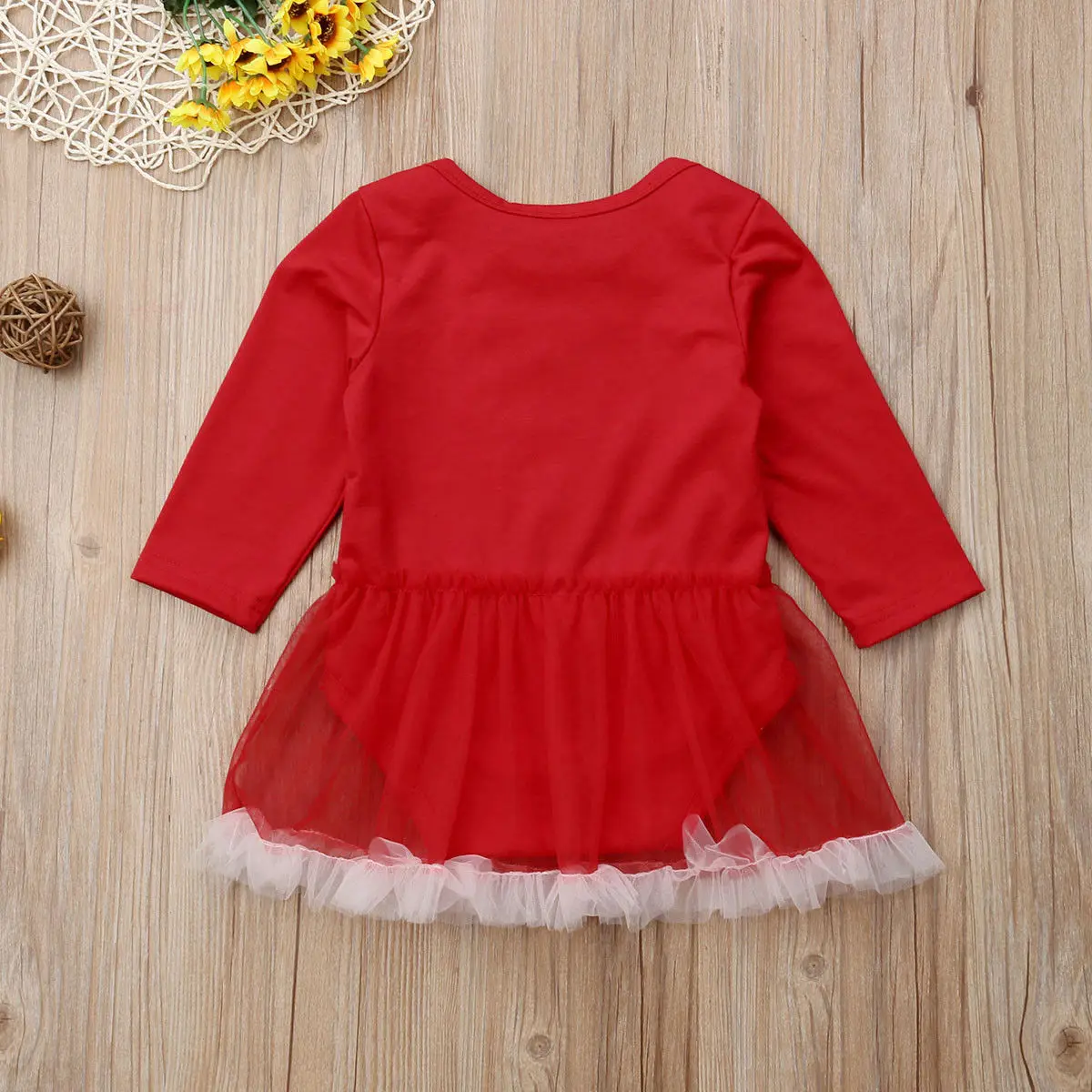 Newborn Baby Girls Long Sleeve Deer Romper Tutu Dress Outfits Lace Chrismas Girl Princess Clothing 0-24M | Детская одежда и обувь