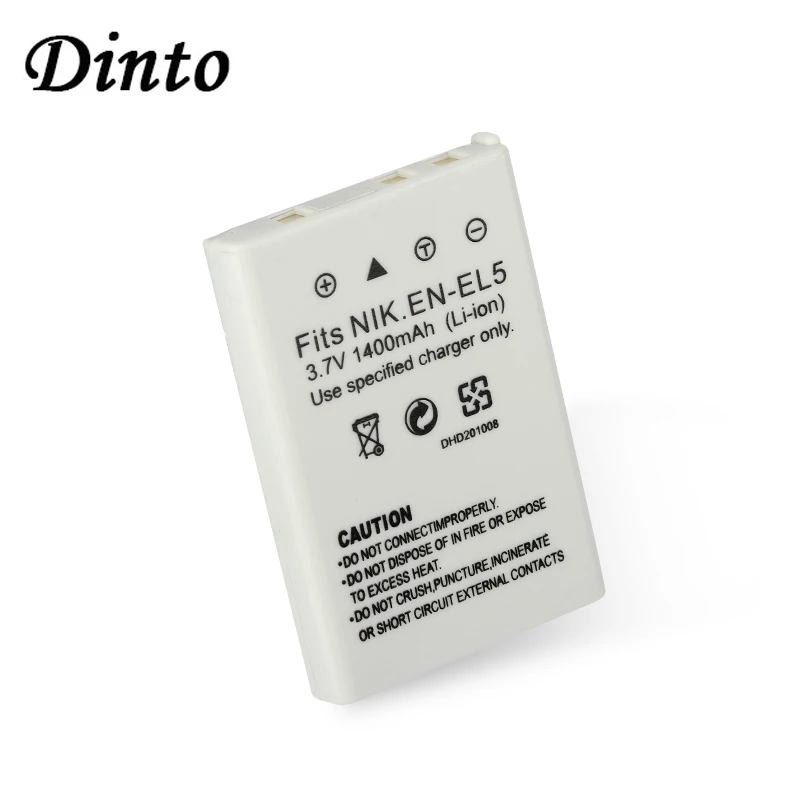 Dinto 1 шт. EN-EL5 ENEL5 RU EL5 3 7 V 1400 мА/ч Камера Батарея для Nikon Coolpix P3 P4 P80 P90 P5100 3700 4200 5200 |