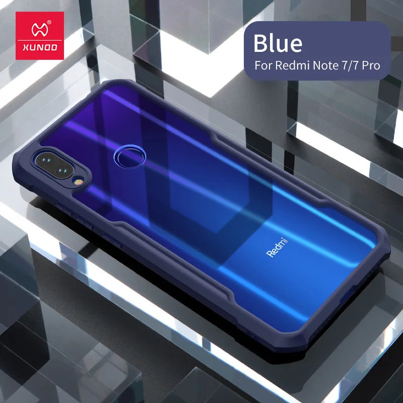 Blue XUNDD Чехол для xiaomi Redmi Note 7 Чехол 7 Pro прозрачный акриловый+ ТПУ чехол для телефона xiaomi K20 Pro mi 9 чехол T Pro кольцо защитный чехол - Цвет: Blue