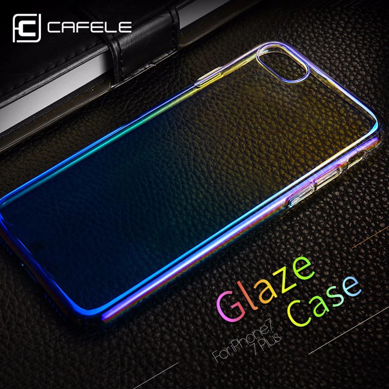 CAFELE Случаи Телефона Для iphone 6 6s 7 Роскошные Аврора Градиент Color Transparent Case For Глазурь