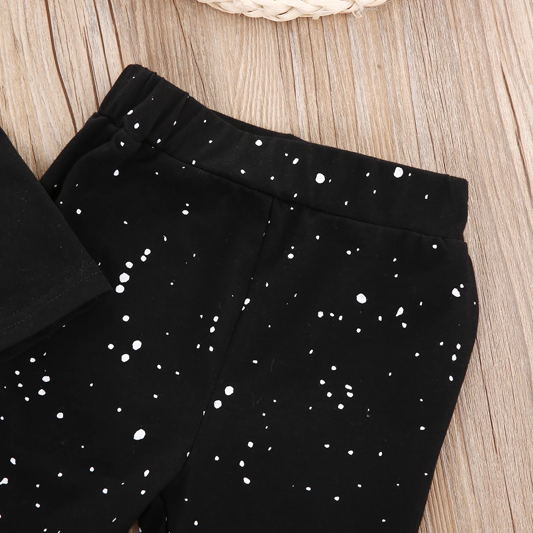 Новинка модная черная одежда для маленьких мальчиков и девочек с изображением