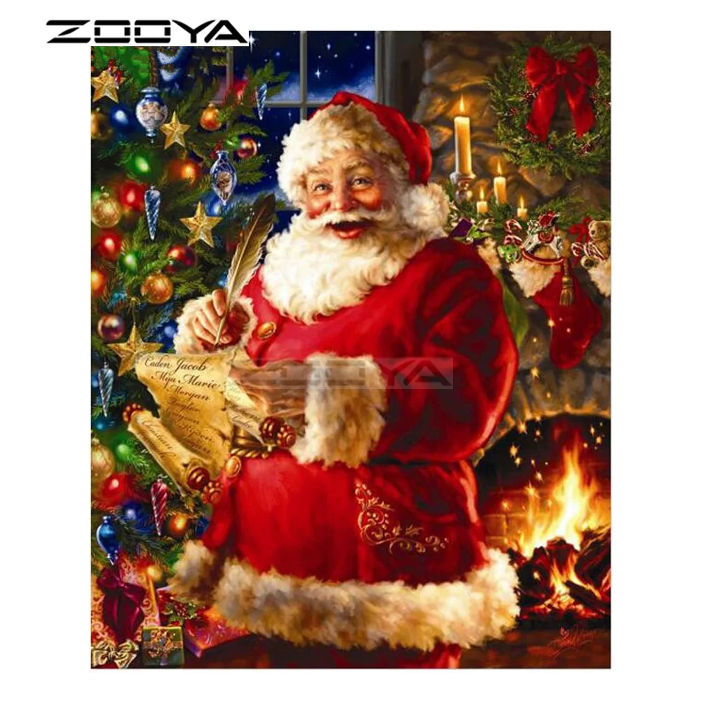 ZOOYA Санта бриллиантами крестом мозаика палка горный хрусталь вышивка DIY живопись