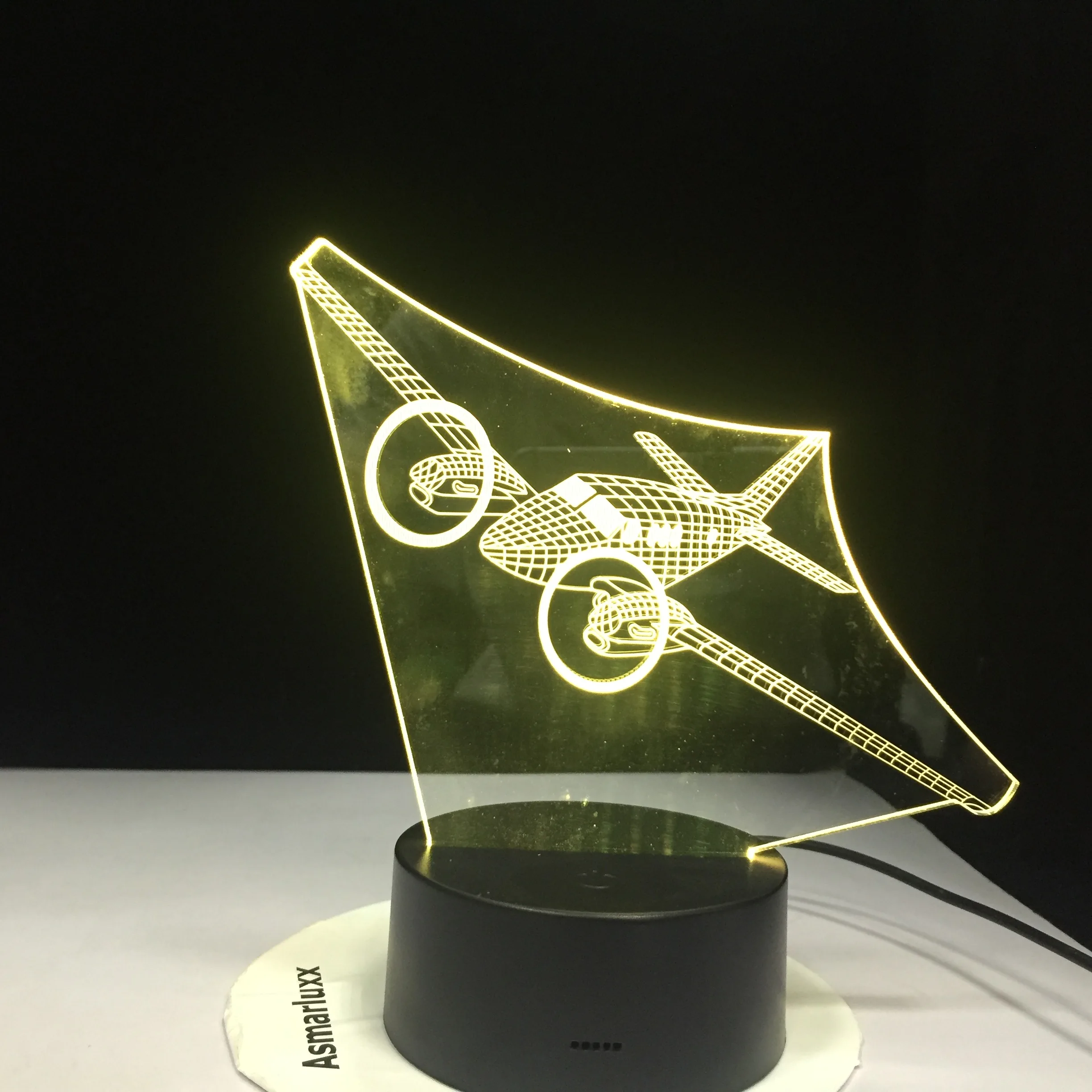 3D Led домашний декор 7 видов цветов Изменение вертолета моделирование настольная