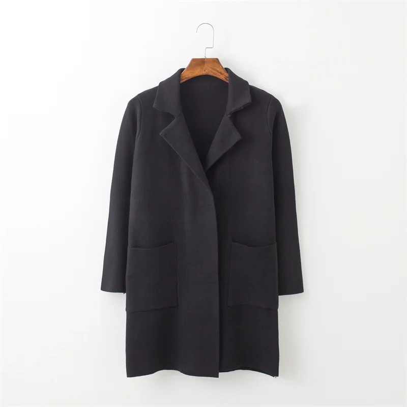 HF8291 Black H. SA, зимние женские длинные кардиганы, пальто, повседневная трикотажная куртка, пальто, свитер, женское пончо, Рождественский свитер, кардиган, Feminino - Цвет: HF8291 Black