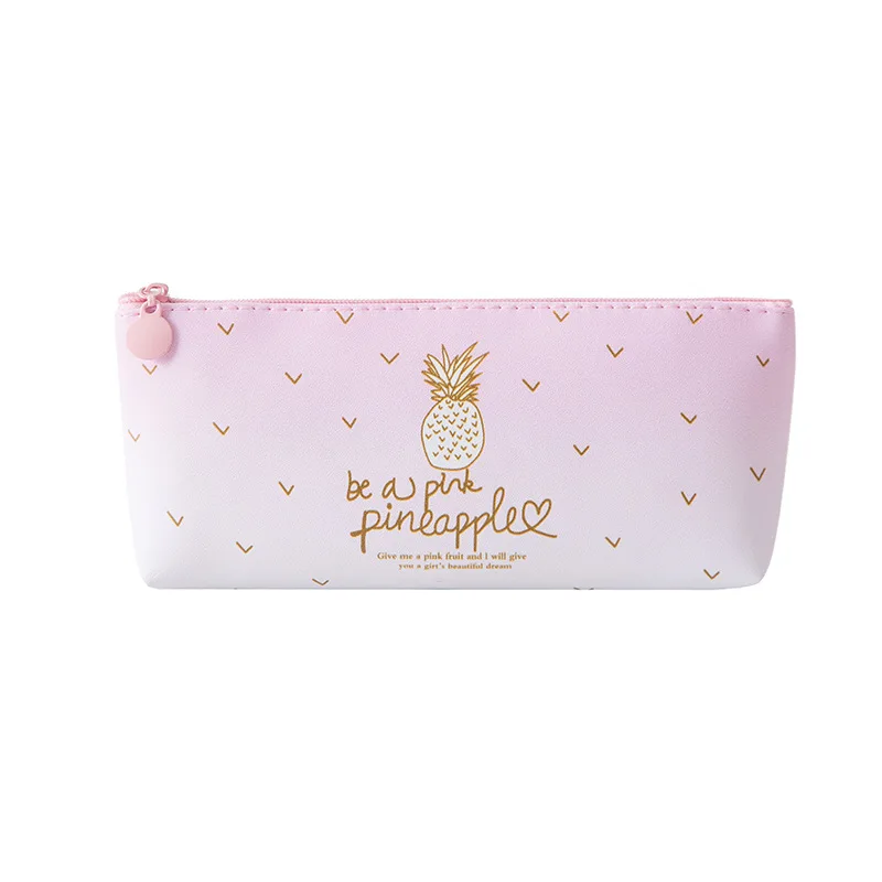 One Small Pineapple Kawaii из искусственной кожи чехол с рисунком ананаса для девочек на подарок к Хэлло Китти школьный пенал милый пенал Чехол Карандаш сумка, школьные принадлежности канцелярские товары - Цвет: One Small Pineapple