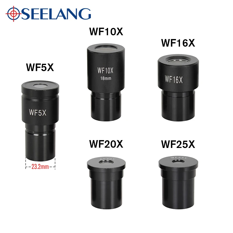 Окуляры микроскопа OSEELANG WF5X WF10X WF16X WF20X WF25X биологический объектив микроскопа широкоугольный объектив монокулярная часть
