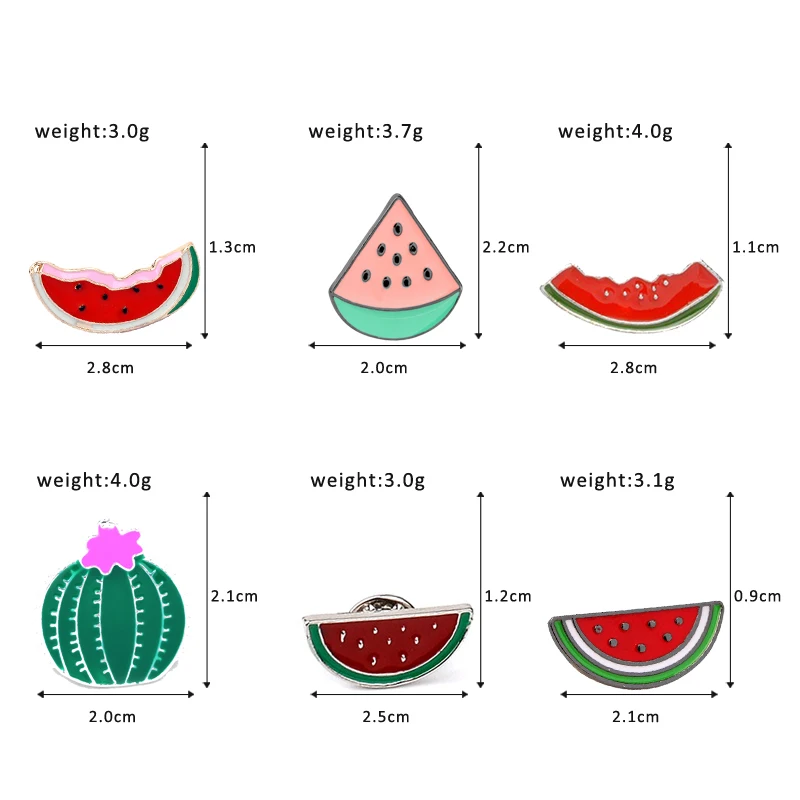 Эмалированные булавки с арбузом модные броши мультяшными фруктами значки