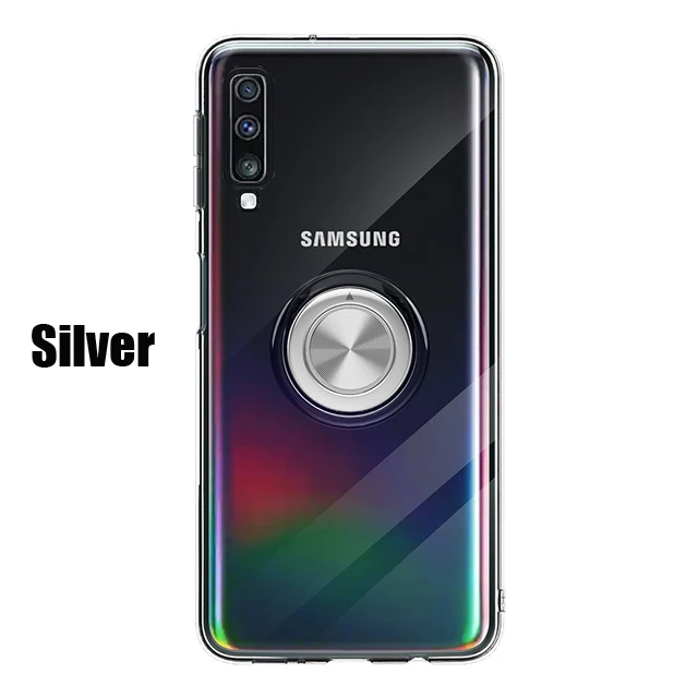 Silver A90 A80 Роскошный прозрачный силиконовый чехол для samsung Galaxy A70 Крышка для A50 A40 A30 A20 A10 A9 Pro A7 A9 чехол со звездой - Цвет: Silver
