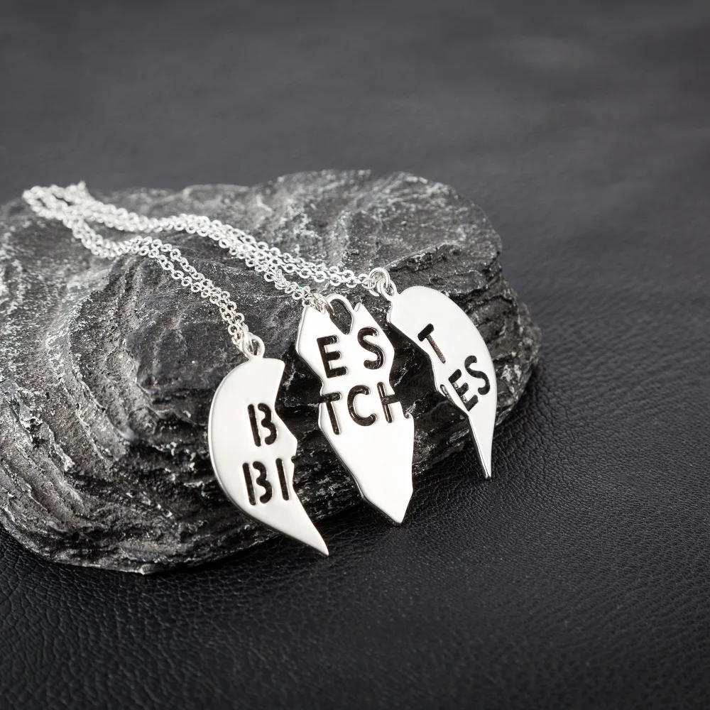 ISHOW 3 шт. серебристого цвета кулон в форме сердца Цепочки и ожерелья для женщины Best