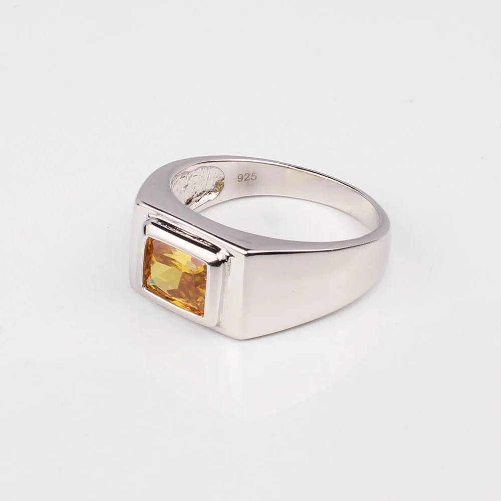 Мужское серебряное кольцо с фианитом 7x9 мм|jewelry resin|jewelry metaljewelry making supplies free shipping |