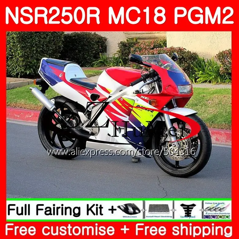 No. 1 MC18 для HONDA PGM2 NSR250 СМП 250 R NSR250R 88 89 124SH. 18 MC16 СМП 250R NS250 RR красный белый NSR250RR 1988 1989 88 89 обтекатель - Цвет: No. 1