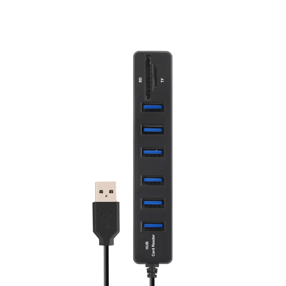 JDL-HSD8 usb-концентратор USB 2,0 концентратор комбо-разветвитель 3/6 портов дополнительно USB 2,0 high speed Mini 2 в 1 SD TF кардридер для ноутбука