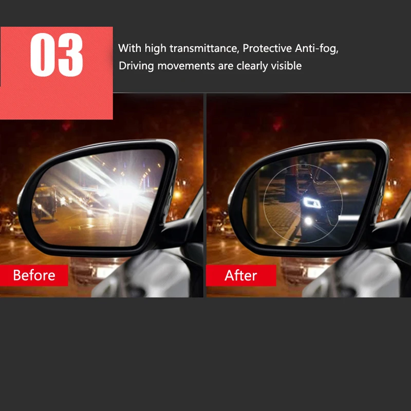 

2PCS/Set Anti Fog Car Mirror Window Clear Film Car Rearview Mirror Protective Film Waterproof Rainproof Car Sticker