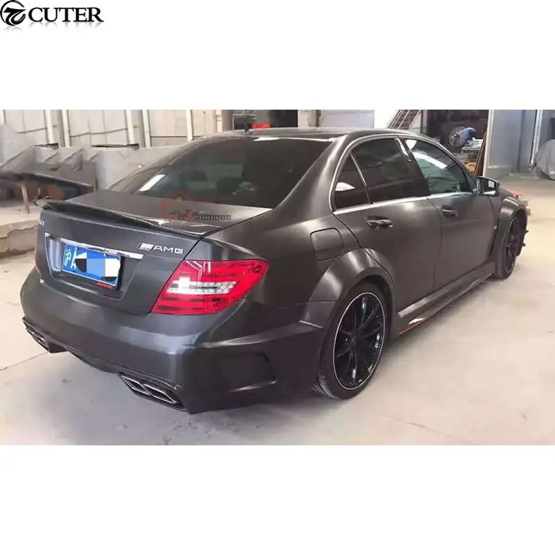 W204 C300 C63 Широкий комплект кузова автомобиля FRP Неокрашенный Передний Задний бампер боковые юбки капот двигателя для Mercedes Benz W204 06-12