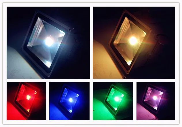 10 Вт 20 Вт 30 Вт 50 Вт RGB LED Открытый Свет Потока Водонепроницаемый Многоцветный+ 24key ИК пульт дистанционного управления AC 85-265 В