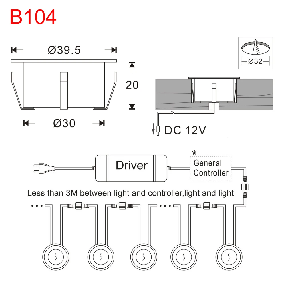 6 шт./компл. Пониженное напряжение шаг огни Включает драйвер и контроллер дорожки