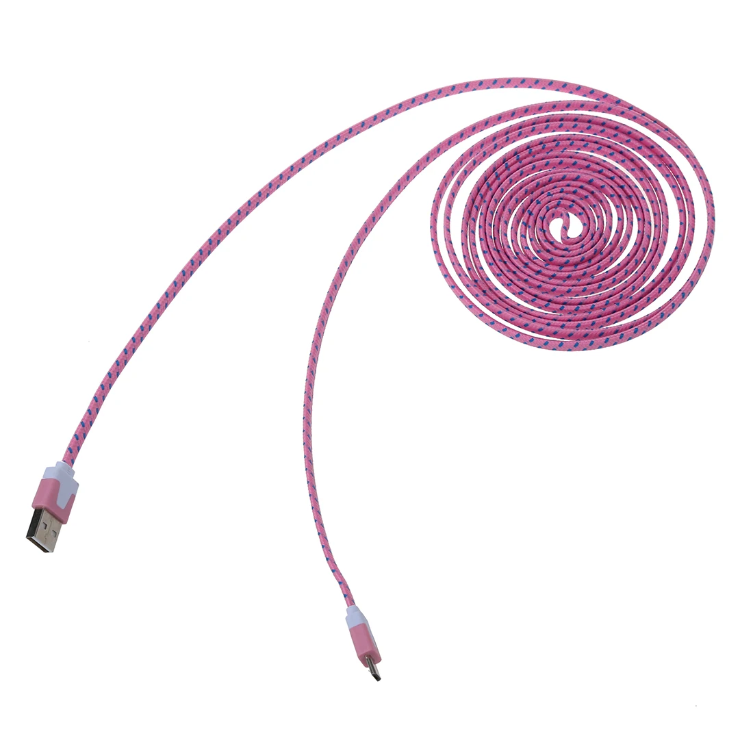 SCLS 3 м/10Ft нейлоновая сетка ткань Micro-USB кабель для передачи данных розовый |