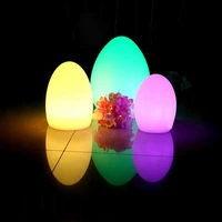 remote control rechargeable egg shape rgb led night lights indoor outdoor home garden wedding bar ktv dining desk table lamp