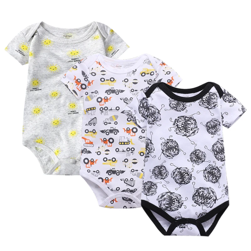 

3pcs/lot Super Cotton Baby Bodysuit Fashion Newborn Body Baby Suits Short Sleeve Overalls Infant Boy Girl Jumpsuit kids clothes