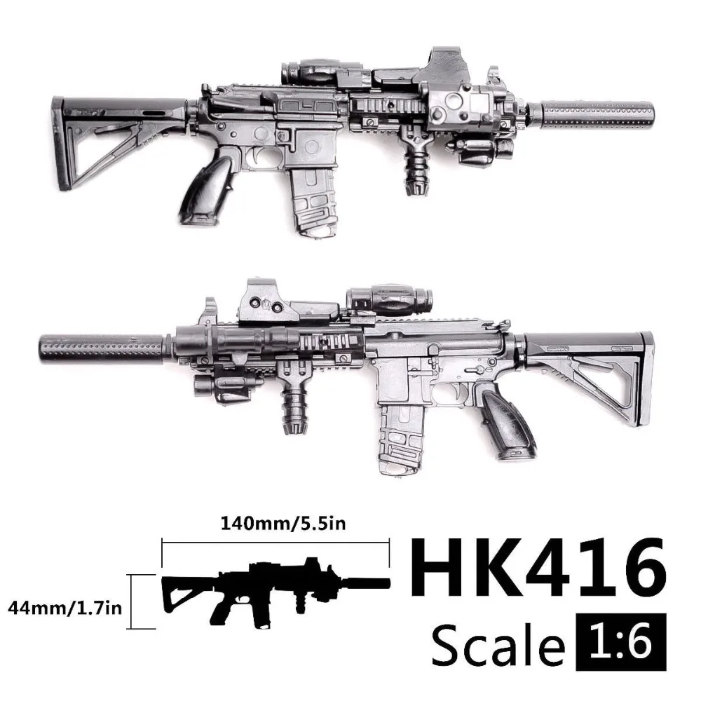 Масштаб 1:6 масштаб 1/6 сборная экшн фигурка винтовка HK416 модель пистолета 1/100