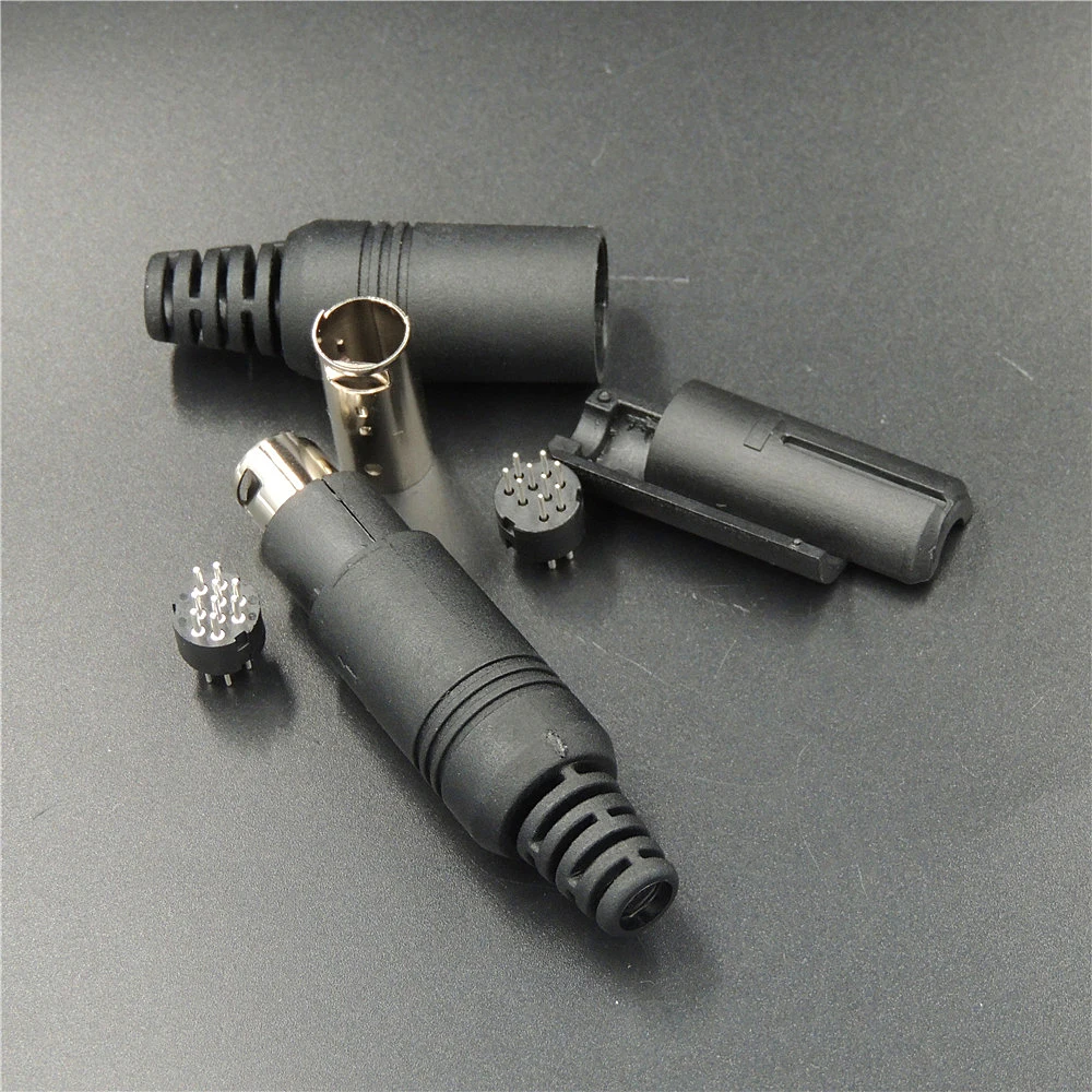 100 шт. черный мини DIN 9 контактный разъем адаптера для пайки|connector male|connector adapterconnector