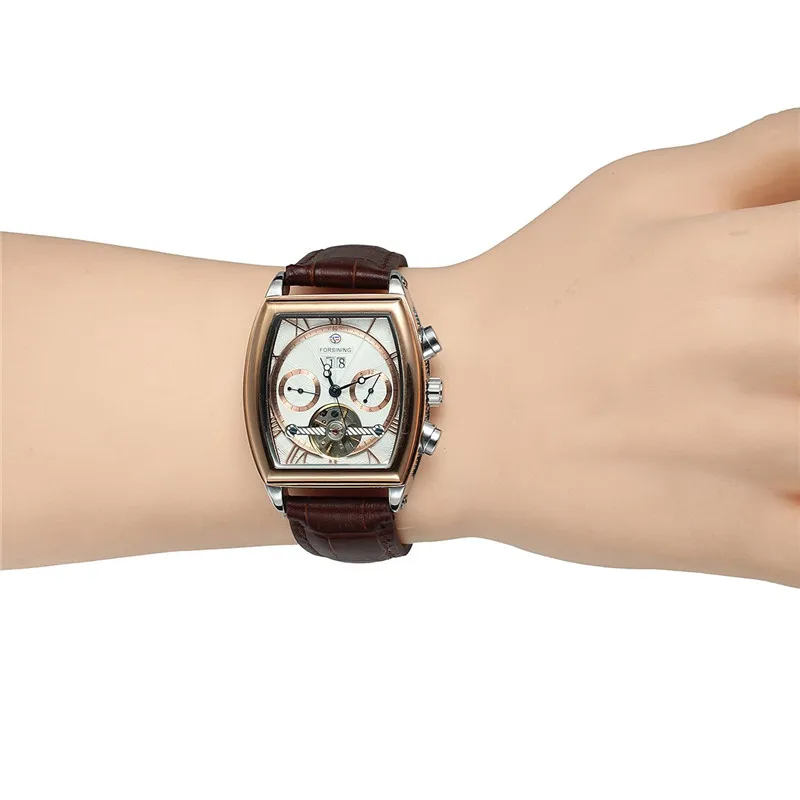 FORSINGIN Tourbillon Механические Мужские наручные часы военные спортивные мужские Топ