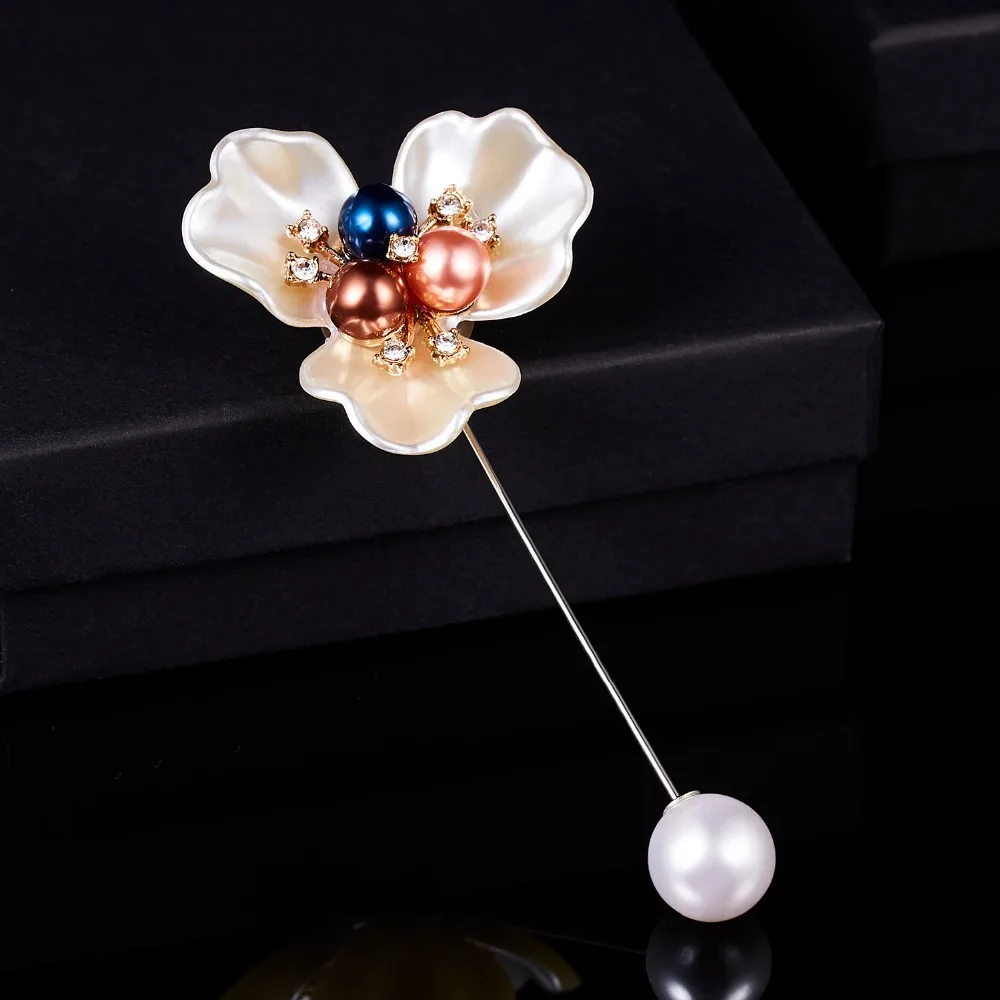 Новый модный свитер значки брошь в виде Розы корсаж Camellia длинный игольчатый