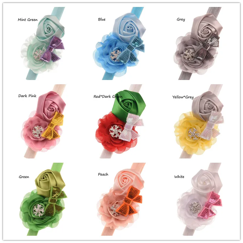 20 шт. изношенный шифон цветы розы бутон Шикарный цветок повязка на голову фото