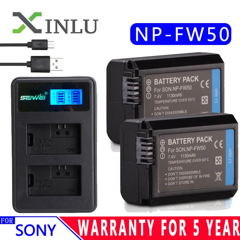 Зарядное устройство USB для Sony с ЖК-дисплеем и аккумулятором камеры NP FW50 1130 мАч ДЛЯ