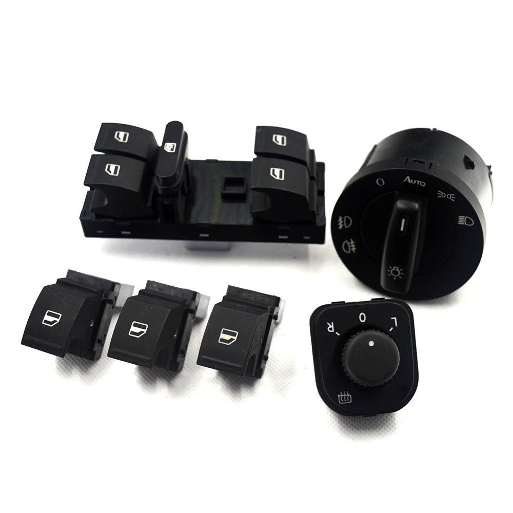 Новый зеркальный переключатель питания фар кнопка переключения окна 6 шт./компл.