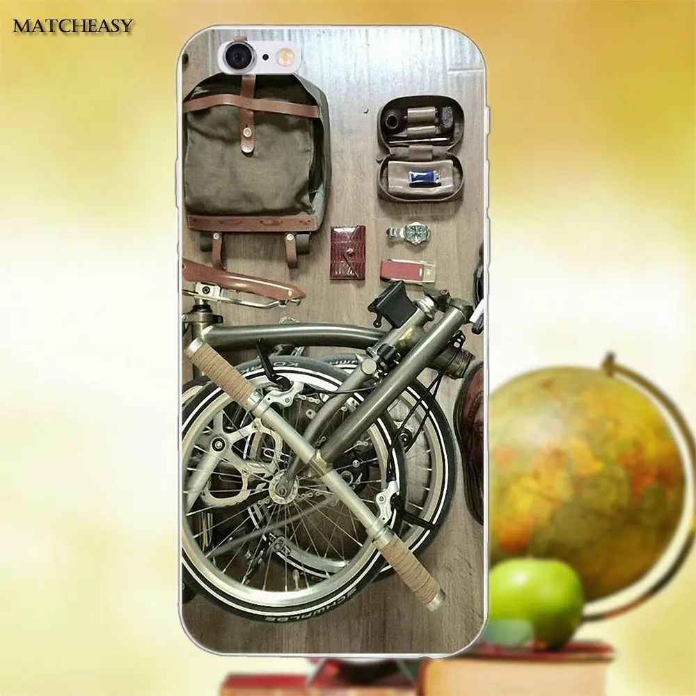 Складной велосипед Brompton для Apple iPhone X XS Max XR 4 4S 5 5C SE 6 6S 7 8 Plus мягкий силиконовый