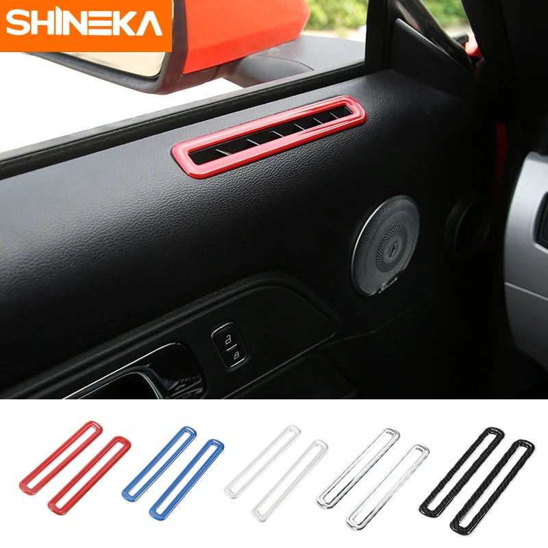 

SHINEKA Car Styling ABS Interior Side Door AC Vent Outlet Decoration Cover Trim Frame Sticker For Ford Mustang 2015+