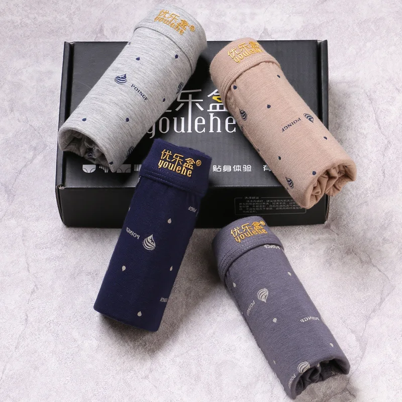 2018 трусики mens 4pcs / много органических природных хлопок боксеров boxershorts