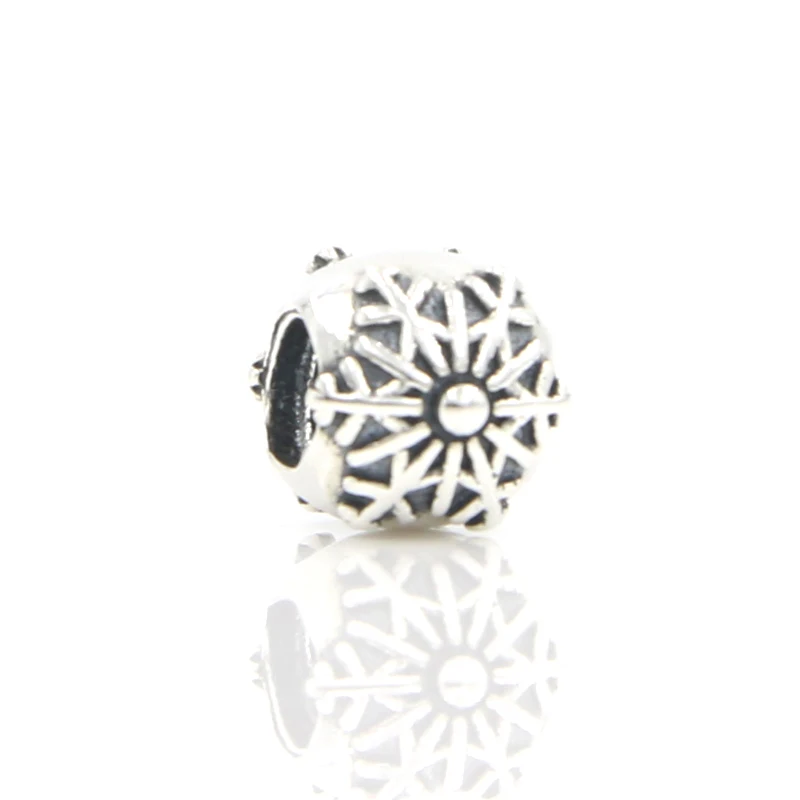 

DIY Charm Bead Fit Original Pandora Bracelet Necklace 925 Sterling Silver Beads Snowflake Charms with Clear CZ Jewelry Accessory