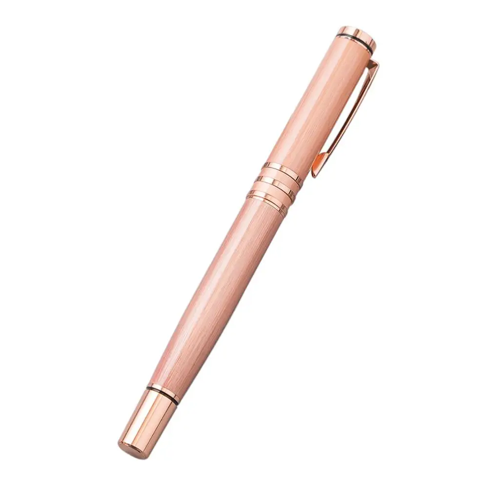 Rose gold Новая роскошная металлическая ручка для мужчин бизнес школьные канцелярские товары канцелярские принадлежности пользовательские лог имя blessding Шариковая ручка для подписи школы - Цвет: Rose gold