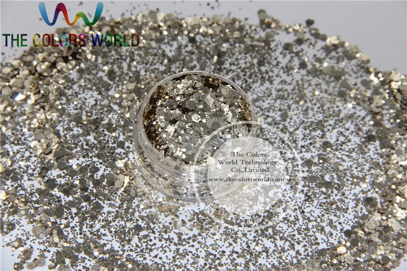 Фотообои разных размеров Платиновые золотые цвета Шестигранная форма блестки