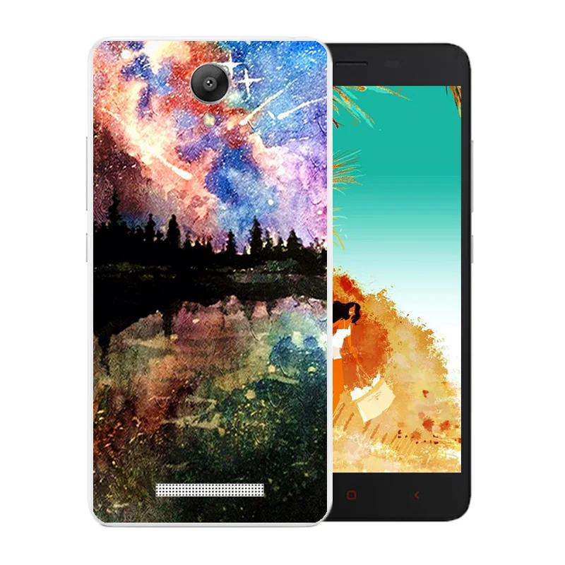 5 дюймов для Xiaomi Redmi Note 2 задняя крышка с рисунком звездного неба прозрачный мягкий