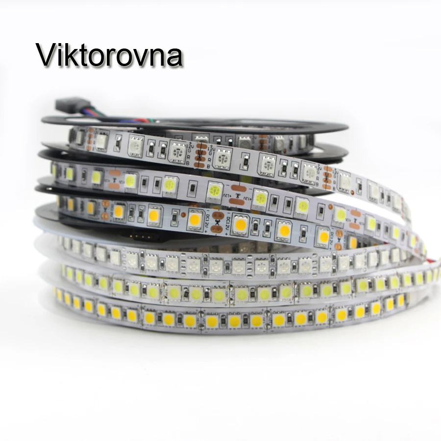 Светодиодная лента 5050 5054 SMD 5 м 12 В гибкая RGB белая 300 600 светодиодов постоянного