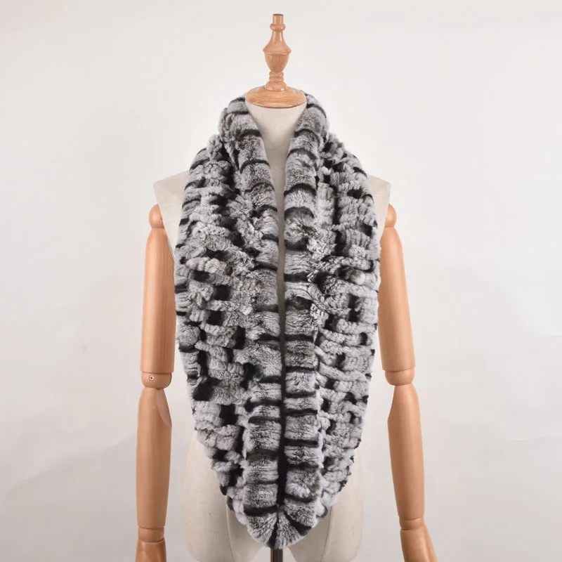 Женский эластичный меховой шарф Infinity Круглый тянущийся из меха кролика Рекс