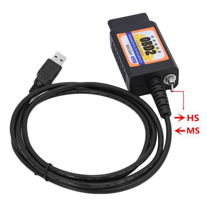Русский MZ327 USB V1.5 модифицированный для Ford ELMconfig CH340+ 25K80 чип с переключателем HS-CAN/MS-CAN ELM327 для Ford FOCCCUS