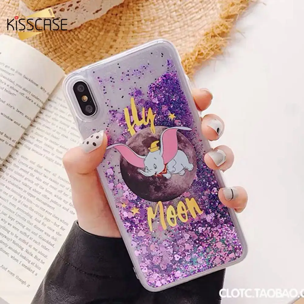 KISSCASE зыбучий песок Жидкий чехол для телефона iPhone X XR XS MAX 7 8 Plus блестящий 6S 6 Fundas |